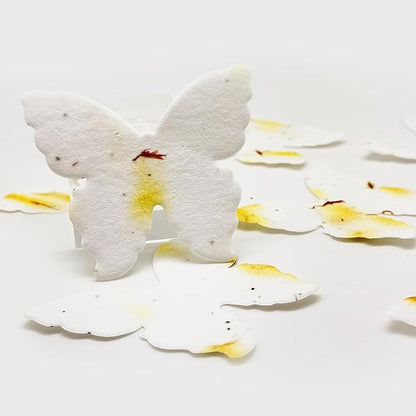50pcs Large Yellow Butterfly Seed Paper – Plantable & Writable Wildflower, Gift for Mom This Mother’s Day, Use for Shower Favors, Weddings, Party Favors or Life Events
