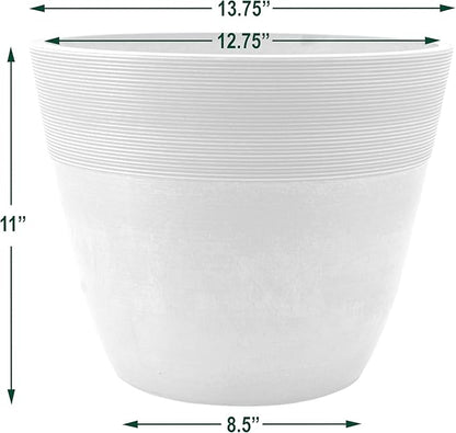 Arcadia Garden Products FM35CT Etched Pot 14x11-Cement