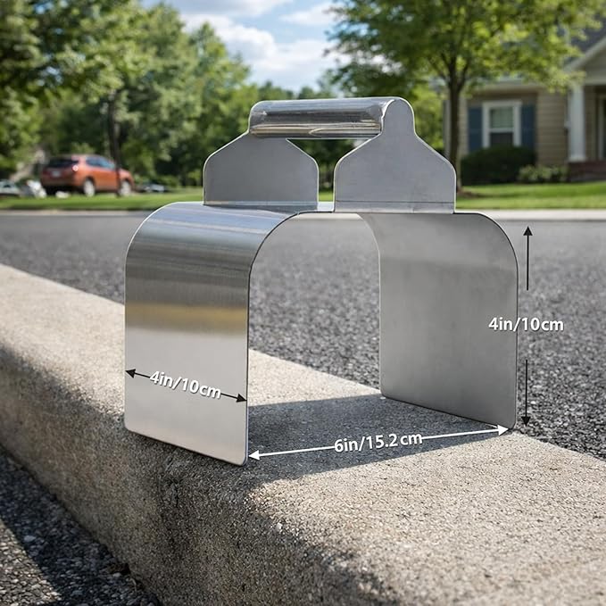Landscape Curb Trowel Edger, Curb It Yourself, Curb and Gutter Shape Maker, Concrete Curb Trowel, Rectangular trimmer - 4" x 6" x 4" (Rectangular Curb It Yourself)