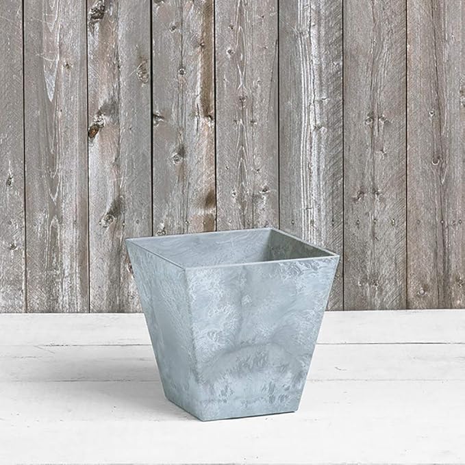 Root & Vessel, ArtStone 35120 Ella Square Planter, Grey, 12-Inch