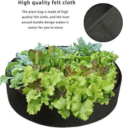 Firlar 2 Pack Fabric Raised Garden Bed, 100 Gallon Planting Bed Round Raised Planter Grow Bag Garden Bed Bag Planter Container for Plants, Herb, Flowers and Vegetables, Black