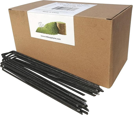 200 Pack 8x1 inch 11GA(0.12inch) Landscape Staples Garden Stakes Fence Netting Pins Ground Spikes Sod Cover Fabric Pegs Steel Uncoated