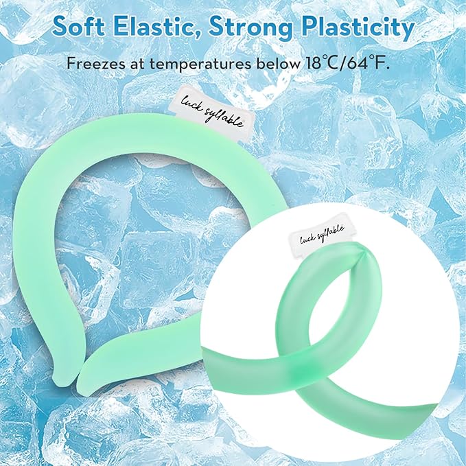 2PCS Neck CoolingTube with Insulated Bag, Reusable Ice Coolers Wearable Body CoolingProducts, Neck Coolers for HotWeather (Green*2)