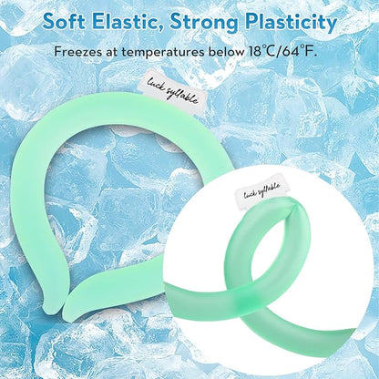 2PCS Neck CoolingTube with Insulated Bag, Reusable Ice Coolers Wearable Body CoolingProducts, Neck Coolers for HotWeather (Green*2)