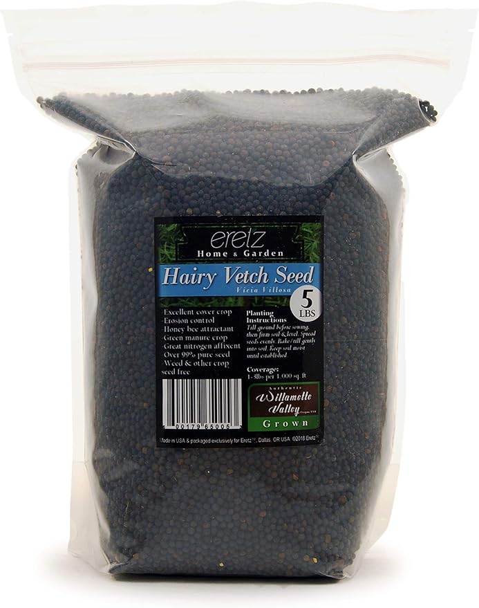Hairy Vetch Legume Seed by Eretz - Willamette Valley, Oregon Grown (5lb)