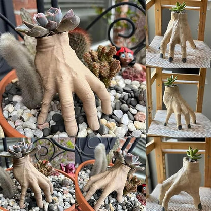 TAYASH Funny Horror Hand Concrete Flower Pot, Spooky Succulent Planter, Outdoor Garden Decor, Halloween Home Decor, Housewarming Gift