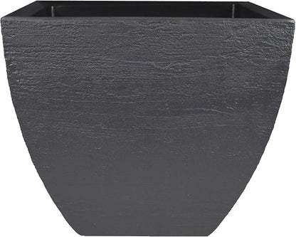 Tusco Products MSQ16SL Modern Square Garden Planter, 16-Inch, Slate