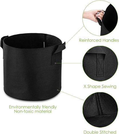 12-Pack 25 Gallon Grow Bags Heavy Duty Container Thickened Nonwoven Fabric Plant Pots with Handles