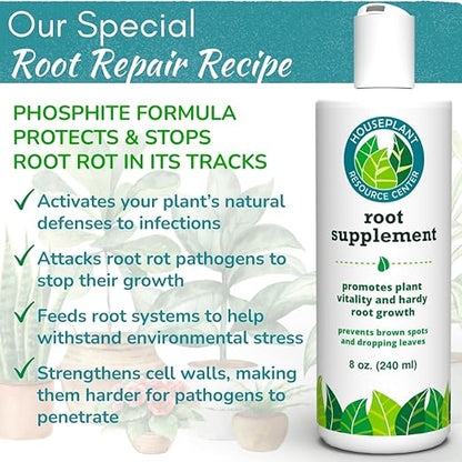 Root Rot Repair for Houseplants – Root Supplement & Recovery Drops for Overwatering or Shock | Heals Roots, Prevents Yellowing, Brown Spots & Dropping Leaves (8 oz)