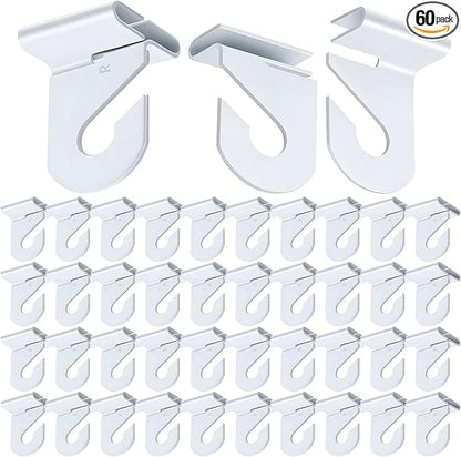 60 Pairs Drop Ceiling Hooks for Classrooms & Offices, Drop Ceilings Hook for Hanging Hook Grid Hangers Ceiling Hooks for Classroom Hangings Plants & Deco Grid Office Stores Wedding
