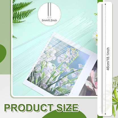 Chunful 30 Pcs 18.1 Inch Acrylic Plant Stakes Garden Stakes Clear Orchid Stakes Clear Plant Sticks Potted Plant Support Stakes for Supporting Vines Grow Upright