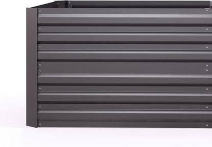 Outsunny Galvanized Raised Garden Bed Kit with Reinforcing Bars, Large and Tall Metal Planter Box for Vegetables, Flowers and Herbs, 6' x 3' x 2', Dark Gray