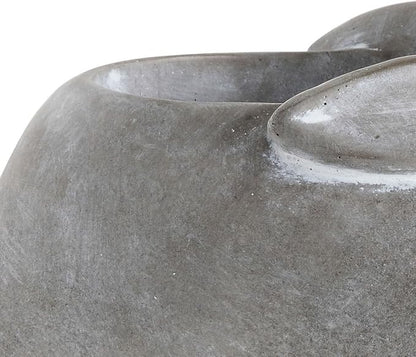 Creative Co-Op Cement Rabbit Planter with Saucer (Set of 2 Pieces)