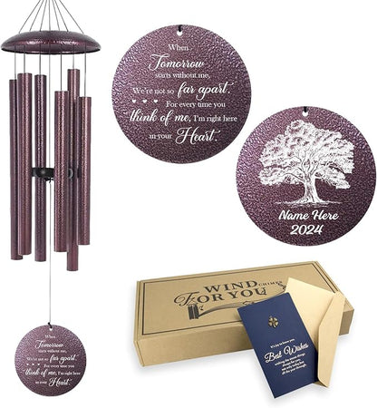 ASTARIN Personalized Memorial Wind Chime for Loss of Loved One 30/36/42 inch, Sympathy Deep Tone Wind Chimes for Mom Dad/Mother Father, Remembrance Gifts for Grief Condolence Funeral,Produced in USA