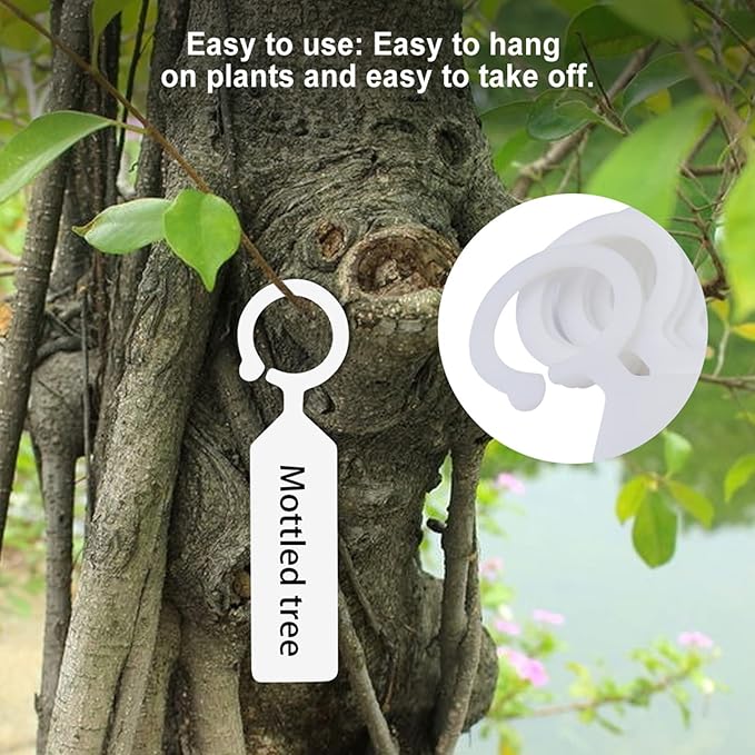 Plastic Plant Labels, 100 Pcs Plant Tags and Labels, Garden Labels Stakes for Hanging Labels for Plant Tree Nursery Seedling Tags Garden Decor(White)
