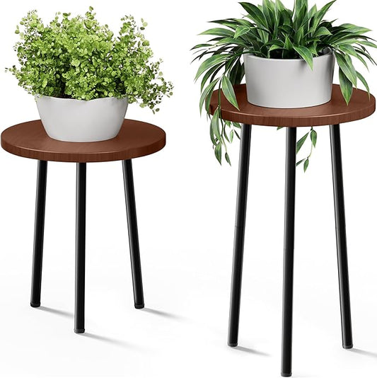 Plant Stand Indoor, Mid Century Plant Holder 2 Pack , Corner Plant Stand Modern Plant Table for Indoor Plants Home & Garden Decor , Outdoor Plant Stands for Patio Garden Office Living Room