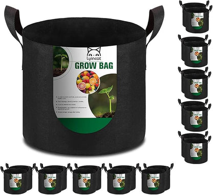 20-Pack 3 Gallon Grow Bags Heavy Duty Thickened Nonwoven Fabric Pots with Durable Handles