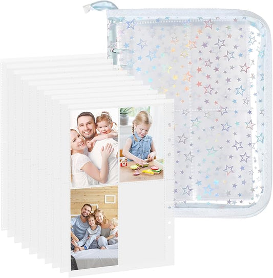 A5 Zipper Photocard Binder Album with Card Slots Large Capacity Photo Organizer for Kpop Photocard Collection and Small Keepsakes
