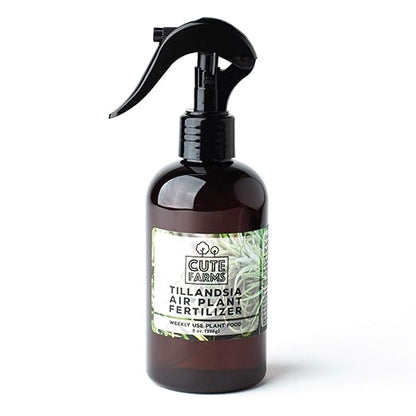 Cute Farms Tillandsia Air Plant Fertilizer | Gentle Weekly Use Formula Plant Food | Formulated Nutrients for Air Plants (8 oz. Spray Bottle + ONE Fine Mist Water Sprayer)