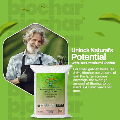Premium Engineered Biochar Soil Amendment (Chip 30 Qts) – 100% Natural Active Carbon Award-Winning Biochar for Gardens | Organic Soil Amendment for Plants, Boosts Nutrients & Reduces Fertilizer Use