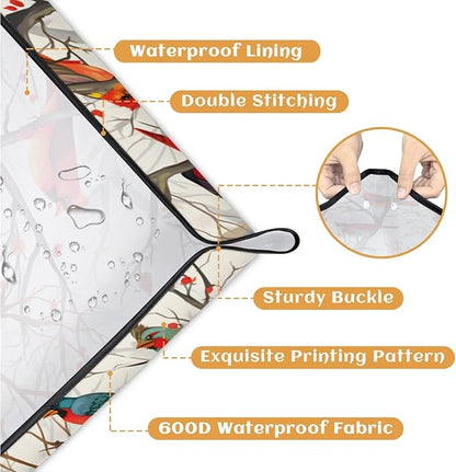 Repotting Mat for Indoor Plant 19.7"x19.7" Colorful Birds Soil Change Mat Waterproof Planting Tray Foldable Succulent Potting Mat Gardening Gifts for Women Men Plant Lovers