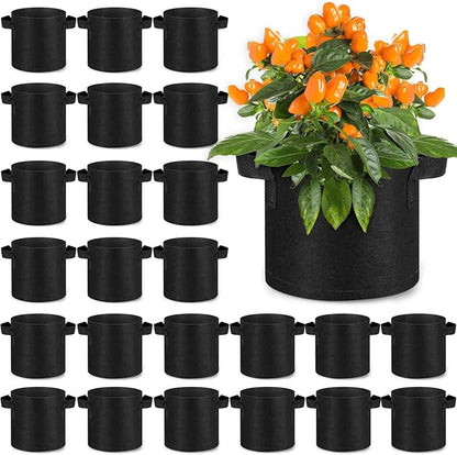 Nuanchu 24 Packs Grow Bags Bulk Aeration Fabric Pot with Handles Thickened Nonwoven Garden Bags to Healthy Root Growth Vegetables Heavy Duty Grow Pots Planting Planter for Flower Fruits (2 Gallon)