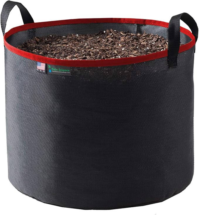 Grow Bag 10 Gallon, Planting Pots - Colorful Plant Grow Bags Pots Gardening Vegetable - Air Pruning Mesh Fabric Plant Container - (Black/Red)