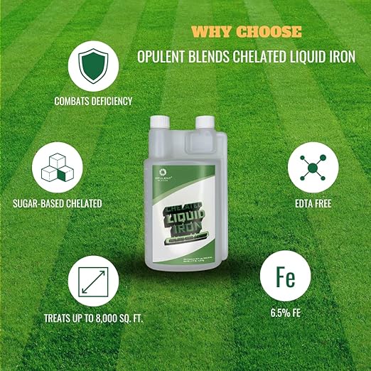 Chelated Liquid Iron (32 fl. oz.) - Liquid Chelated Iron for Lawns, Trees, and Shrubs - 6.5% Iron - EDTA Free - Made in The U.S.A.