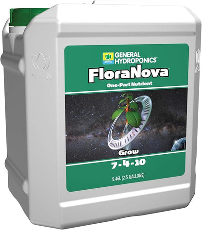 General Hydroponics Flora Nova Grow Fertilizer, 2.5 gal, Natural