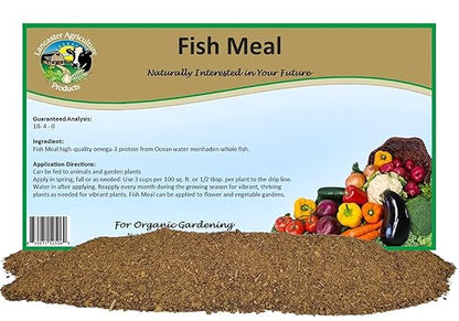 Fish Meal Fertilizer 16 Pounds for Vegetable Gardens, Flower Beds, Outdoor Plants, Trees & Shrubs - Ideal Nutrient-Rich Blend for Healthy Growth & Vibrant Blooms - Lancaster Agriculture Products
