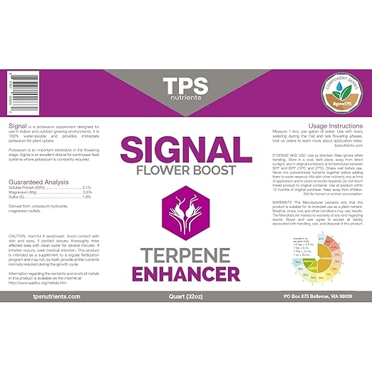 Signal Terpene Enhancer Plant Nutrient and Supplement, Flower Hardener and Increases Flavor by TPS Nutrients, 8 oz (250mL)