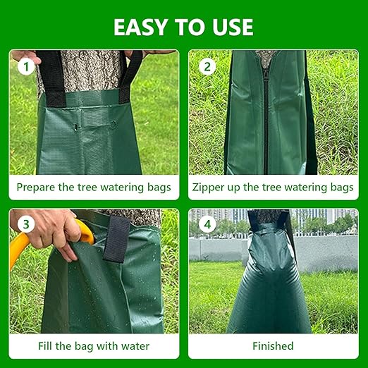 Tree Watering Bags 20 Gallon – Slow Release Drip Irrigation for Trees, PVC Tree Watering Bag for New & Established Trees, Deep Watering in 5–8 Hours, Ideal for Fruit Trees & Young Saplings (4 Pack)