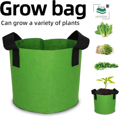Grow Bags,Growing Pot Bags Garden Grow Bag Indoor Outdoor Fabric Aeration Plant Pot Container Flower Vegetable Pouch (Green,15Gallon)