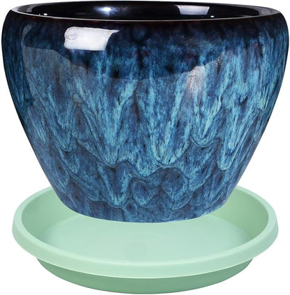 Plastic Plant Saucer 10 Inch Round Pack of 5 Plant Saucers Thickened Reusable Drip Trays for Flower Pots