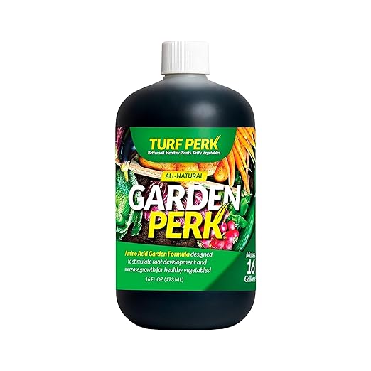 Garden Perk All Natural Liquid Solution – 16 fl oz – Concentrate Makes Up to 16 Gallons – Plant & Vegetable Nutrient Formula – Indoor & Outdoor – Safe for Pets