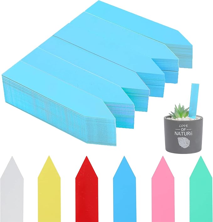 600 Pcs 4" Plant Labels Plastic Waterproof Plant Tags Seed Pot Marker Nursery Garden Seed Stake Tags Plant Classification Sorting Sign Flower Mark (Blue)