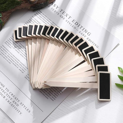 Exceart Mini Wooden Chalkboard Plant Labels Wooden Plant Markers Tags Nursery Garden Labels Planter Pot Markers Stakes for Home Gardening Supplies 40pcs