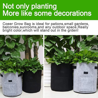 2 Pack 4 Gallon Potato Grow Bags, Planter Bag Heavy Duty, Thickened Growing Bags Garden Vegetable Planter with Handles & Large Harvest Window