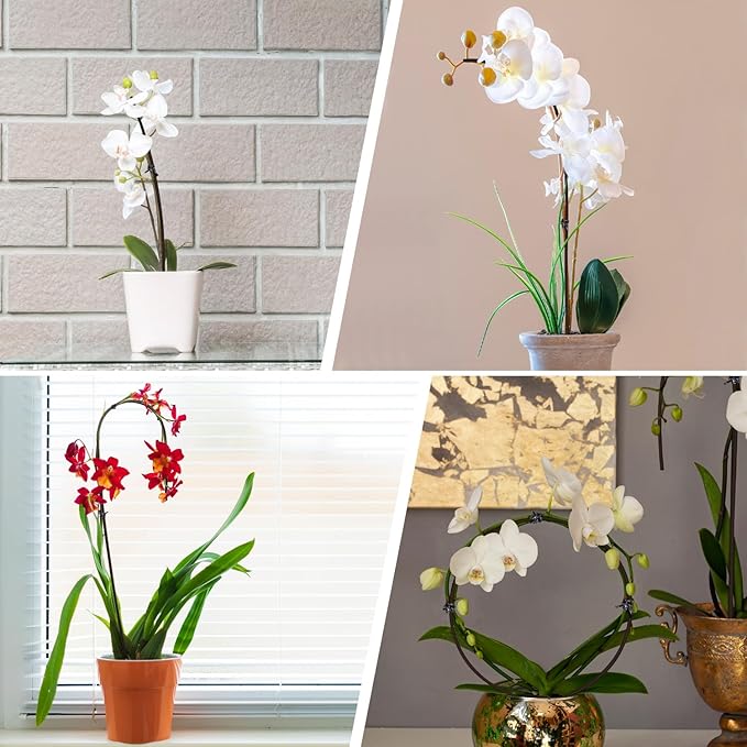 20Pcs Plant Stakes,Plant Sticks,Garden Brown Bendable Single Stem Plant Support Stakes for Indoor and Outdoor Plants,Potted Plants,Flowers Orchid Peony Rose-16 Inches