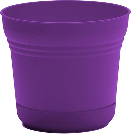 Bloem Saturn 5" Royal Lilac Round Resin Planter Pot with Snap-in Saucer for Indoor and Outdoor Gardening