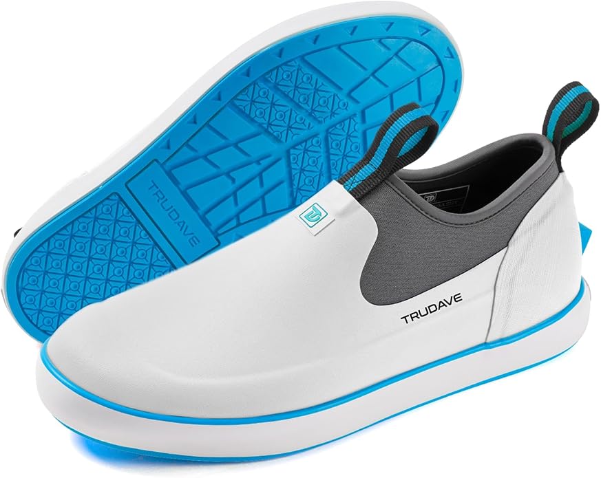 Trudave Deck Shoes for Men, Waterproof Fishing Shoe Anti-Slip Ankle Rain Shoe for Men, Yard Garden Shoes for Farming & Outdoor Work