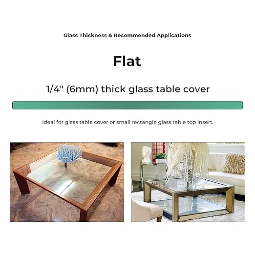 Custom Cut Glass 1/4" Thick - Clear Tempered Cut to Size - Square Replacement Glass for Table Tops, Shelves, Windows with Flat Edge by Fab Glass and Mirror