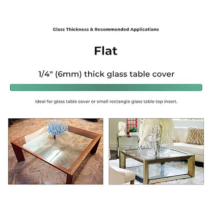 Custom Cut Glass 1/4" Thick - Clear Tempered Cut to Size - Square Replacement Glass for Table Tops, Shelves, Windows with Flat Edge by Fab Glass and Mirror