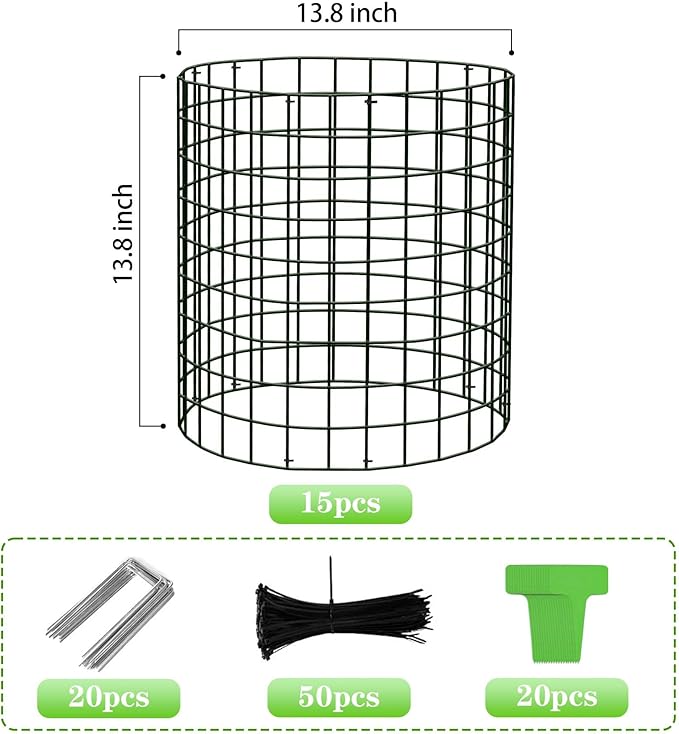 30Pcs Plant Protector from Animals: 10 Pack Metal Mesh Plant Cages to Keep Animals Out - Garden Protection Bunny Barricades from Chicken Squirrels Rabbits for Flowers Vegetables