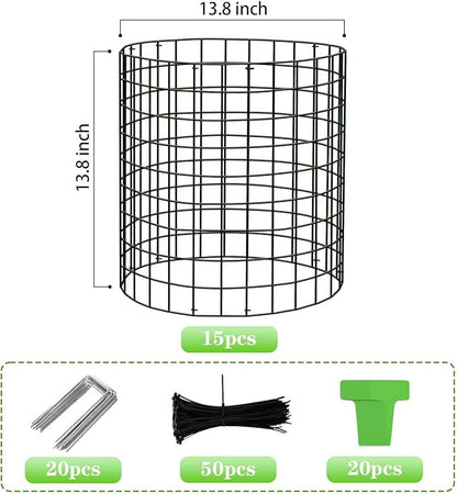 30Pcs Plant Protector from Animals: 10 Pack Metal Mesh Plant Cages to Keep Animals Out - Garden Protection Bunny Barricades from Chicken Squirrels Rabbits for Flowers Vegetables