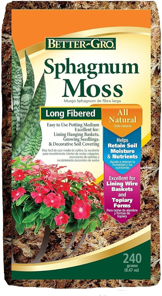 Better-Gro Sphagnum Moss - 100% Natural, Long-Fiber Moss for Orchids, Ferns, and Host & Better-Gro Special Orchid Mix - Premium Grade Orchid Bark Potting Mix for Potting, Repotting, Enhanced