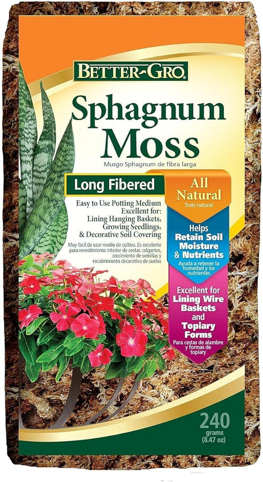 Better-Gro Sphagnum Moss - 100% Natural, Long-Fiber Moss for Orchids, Ferns, and Host & Better-Gro Special Orchid Mix - Premium Grade Orchid Bark Potting Mix for Potting, Repotting, Enhanced