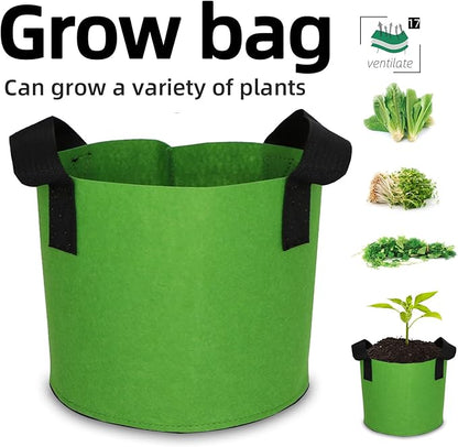 Grow Bags,Growing Pot Bags Garden Grow Bag Indoor Outdoor Fabric Aeration Plant Pot Container Flower Vegetable Pouch (Green,17Gallon)