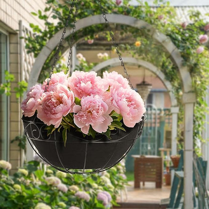 Non-Woven Fabric Plant Liner Replacement Coco Liner Window Basket Trough Shaped Wall and Deck Mount Planters Liner Round Hanging Basket Liner (4, 16)