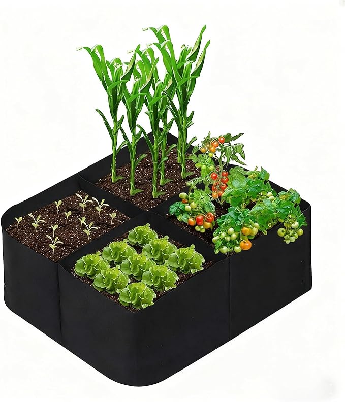 2x2 Ft Fabric Raised Garden Bed with 4 Grids - Perfect for Tomato and Potato Grow Bags, Outdoor Indoor Vegetable Garden Clearance Grow A Garden Solution